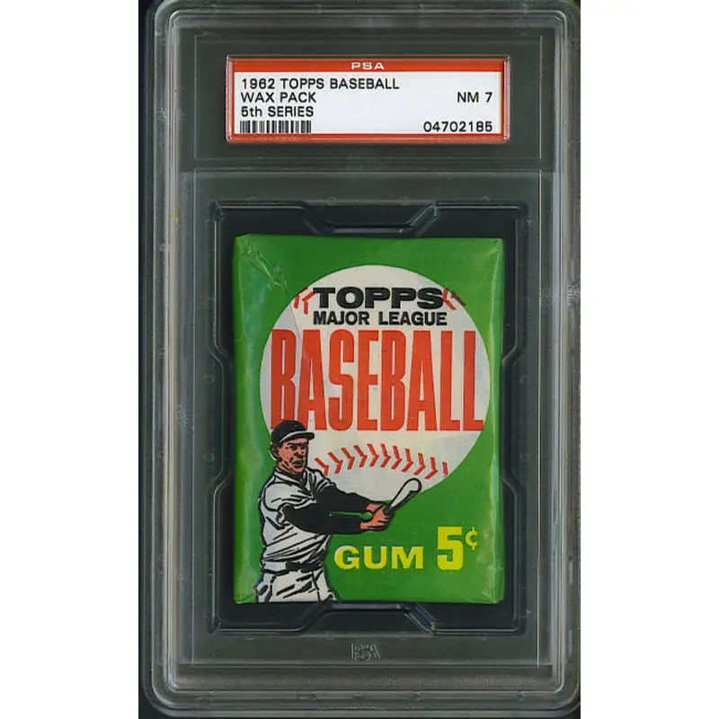 1962 Topps Baseball Unopened 5th Series Wax Pack PSA 7