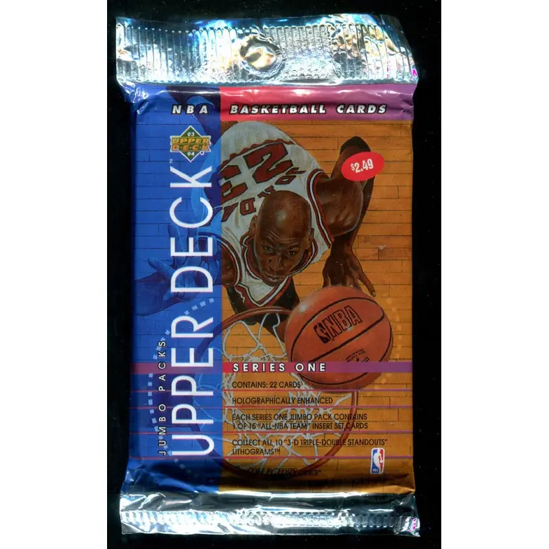1993/94 Upper Deck Basketball Unopened Series 1 Jumbo Pack (Blue)