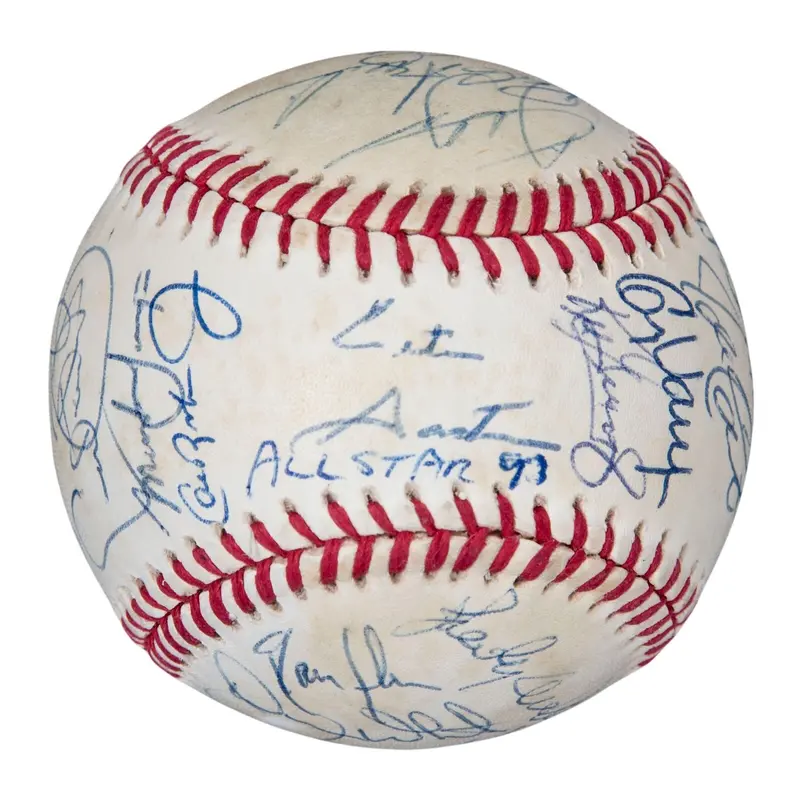 1993 All Star Game Team Signed Baseball Kirby Puckett Ripken Ken Griffey Jr PSA