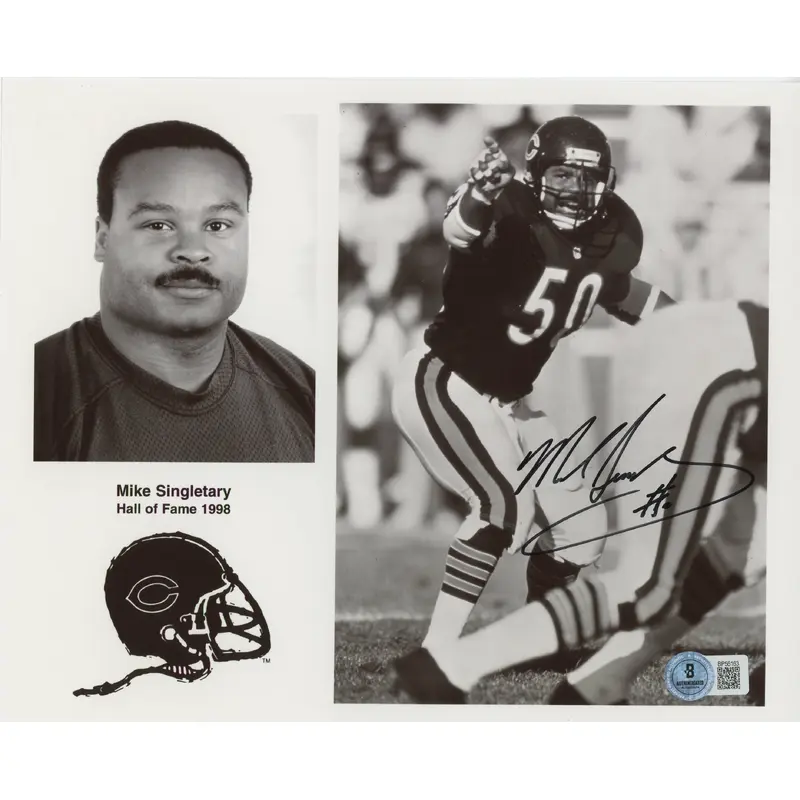 Bears Mike Singletary Authentic Signed 8x10 Photo Autographed BAS #BP56163