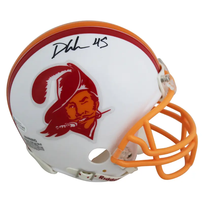 Buccaneers Devin White Authentic Signed 76-96 White TB Rep Mini Helmet BAS Wit