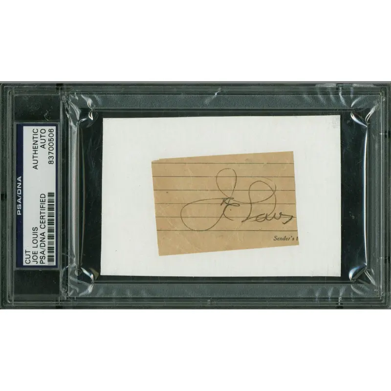 Joe Louis Boxing Authentic Signed 1.75x2.75 Cut Autograph PSA/DNA Slabbed