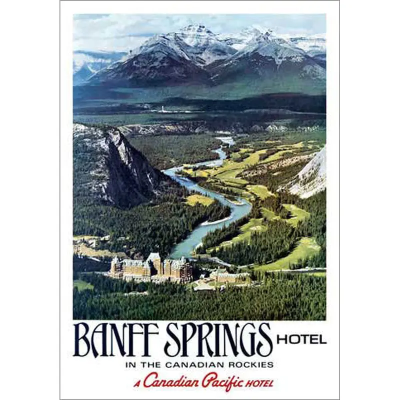 Banff Springs Hotel Aerial Panorama (c.1947) Poster Reprint - Eurographics Inc.