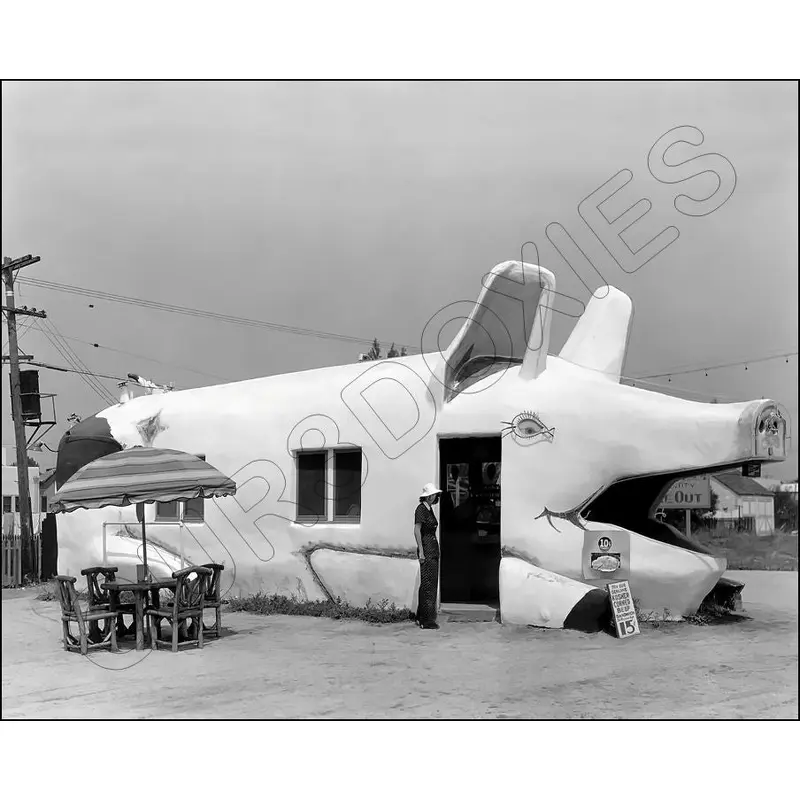 1925 Pig BBQ 8X10 Photo - Hollywood California - 2366