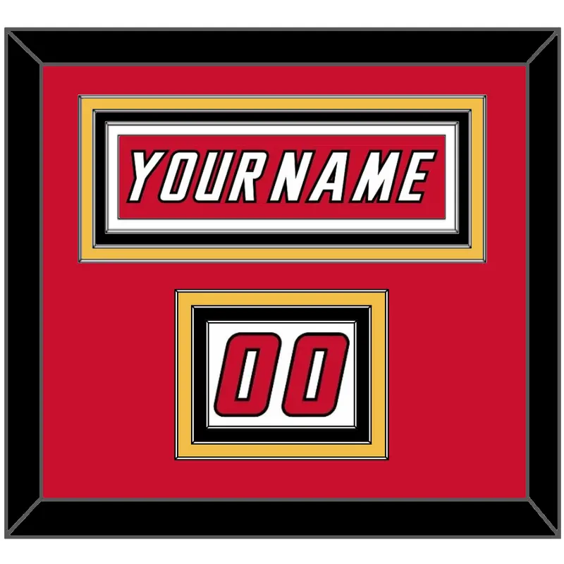 Calgary Nameplate & Number (Shoulder) - Road Red (1995-2000) - Triple Mat 2