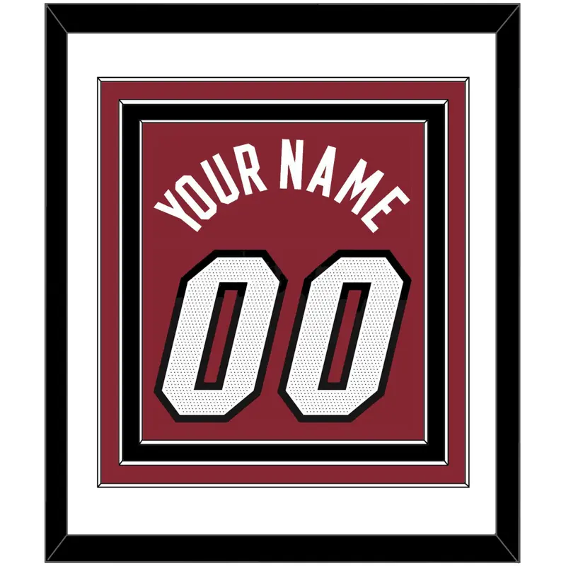 Miami Name & Number - Red Statement - Triple Mat 2