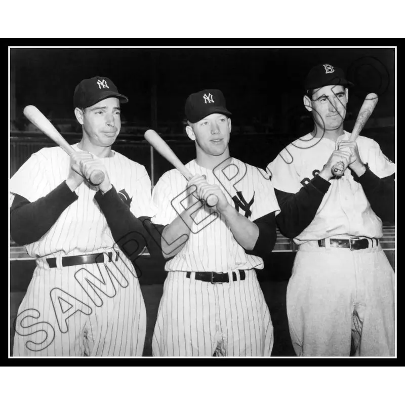 Mickey Mantle Joe Dimaggio 8X10 Photo - Ted Williams 1951 Yankees Red Sox - 1899