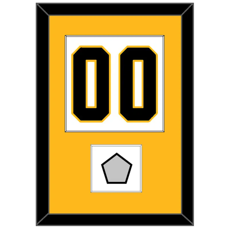 Pittsburgh Number (Back) & Stanley Cup Champions Patch - Road White - Single Mat 2