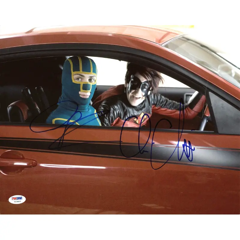 Christopher Mintz Plasse & Aaron Johnson Kick-Ass Signed 11X14 Photo PSA #U23805