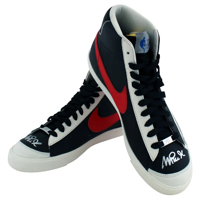 Lakers Magic Johnson Signed Nike NBA 75 Blazer Mid '77 EMB Shoes BAS Witnessed