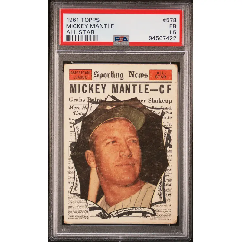 Mickey Mantle 1961 Topps #578 PSA 1.5 Fair