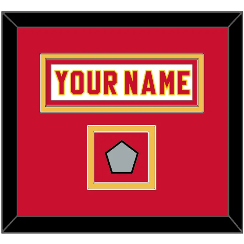 Calgary Nameplate & Stanley Cup Finals Jersey Patch - Home White (1980-1994) - Double Mat 2