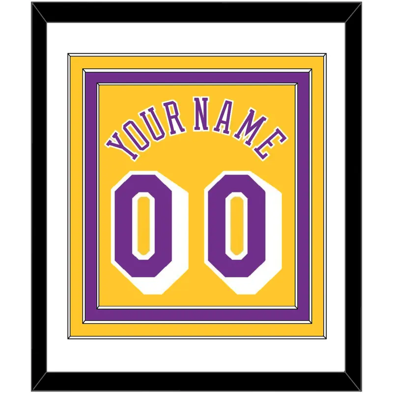 Los Angeles Name & Number - Home Yellow (1978-1997) - Triple Mat 1