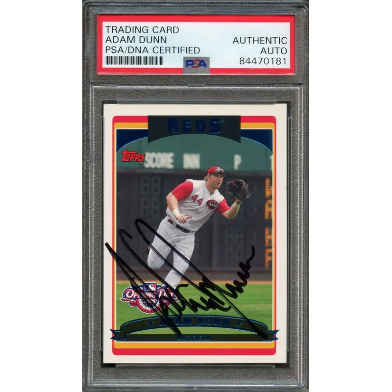 2006 Topps Opening Day #115 Adam Dunn Signed Card PSA Slabbed Auto Reds