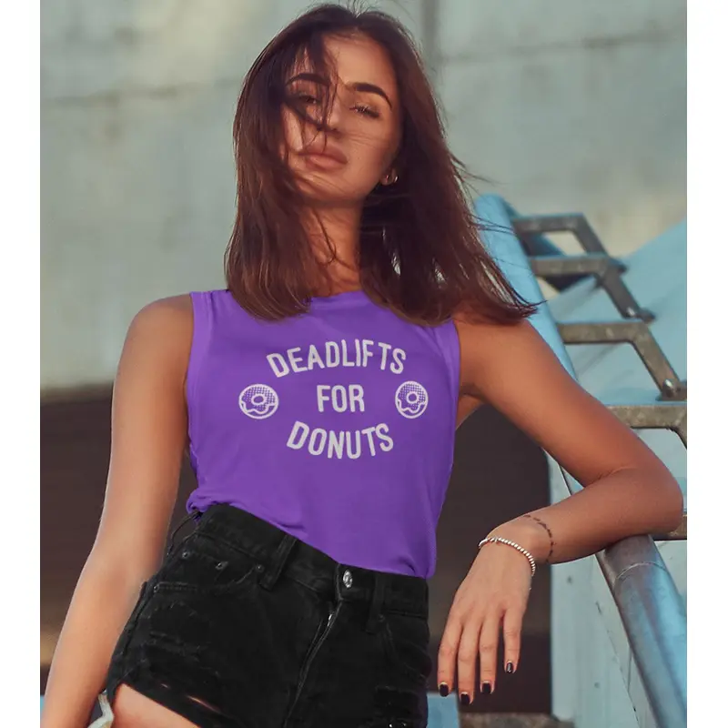 Women's Deadlift for Donuts Muscle Tank (purple)Wod Armour | Kibi Sports