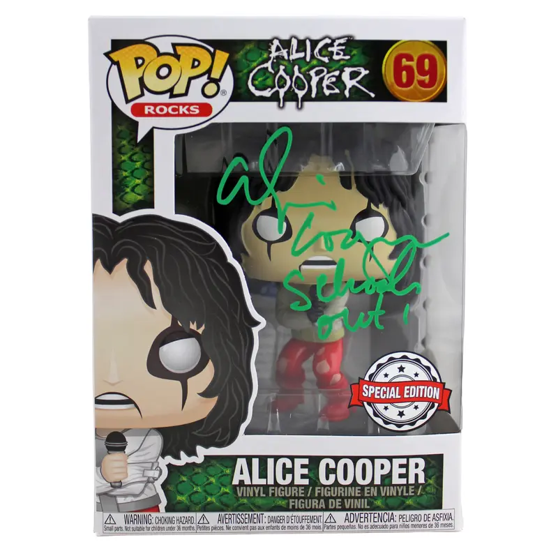 Alice Cooper Schools Out Signed #69 Funko Pop Vinyl Figure BAS Witness #WC91261
