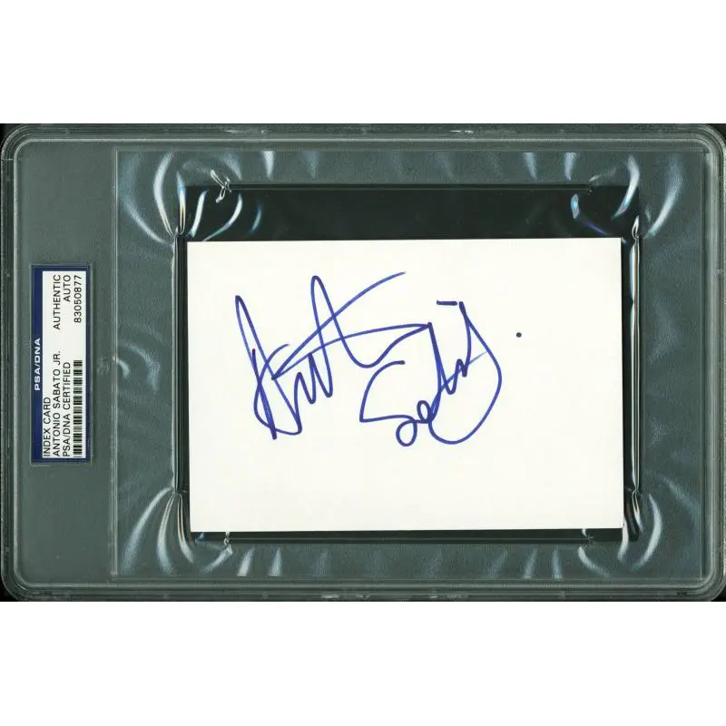 Antonio Sabato Jr. Authentic Signed 4X6 Index Card Autographed PSA/DNA Slabbed