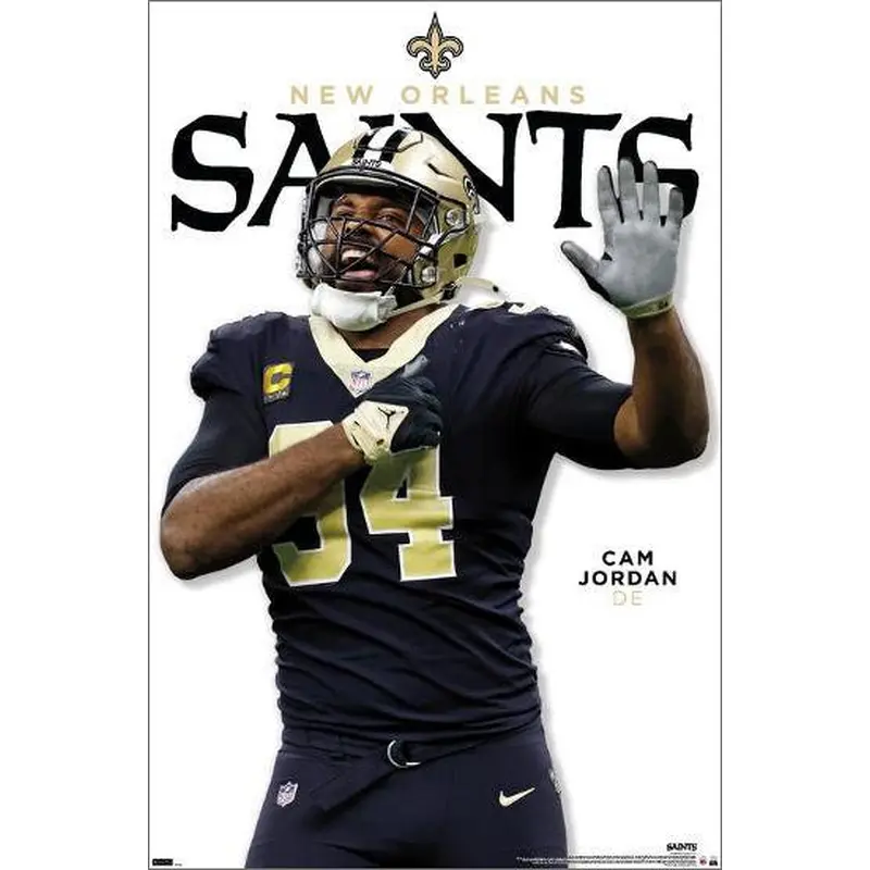 Cam Jordan "Sack Master" New Orleans Saints NFL Action Wall Poster - Costacos 2023
