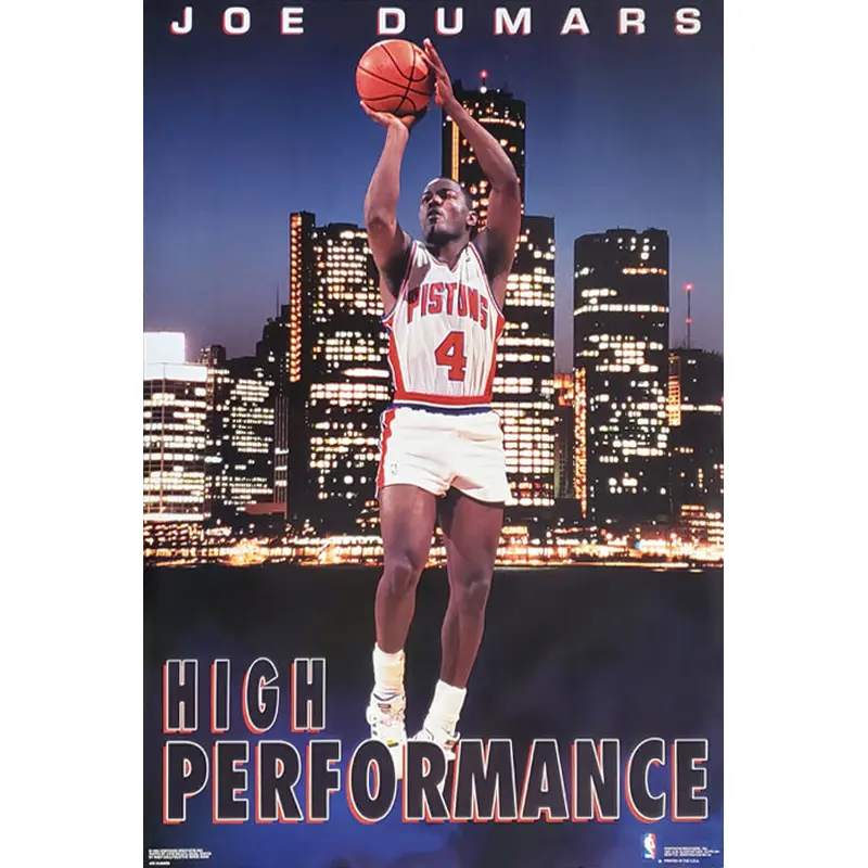 Joe Dumars "High Performance" Detroit Tigers NBA Action Poster - Costacos 1993