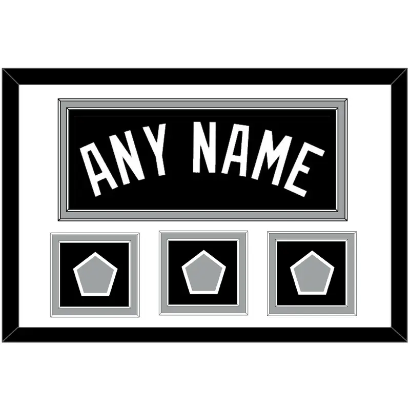 San Antonio Name With 3 Finals Patches - Road Black (2002-2017) - Double Mat 1