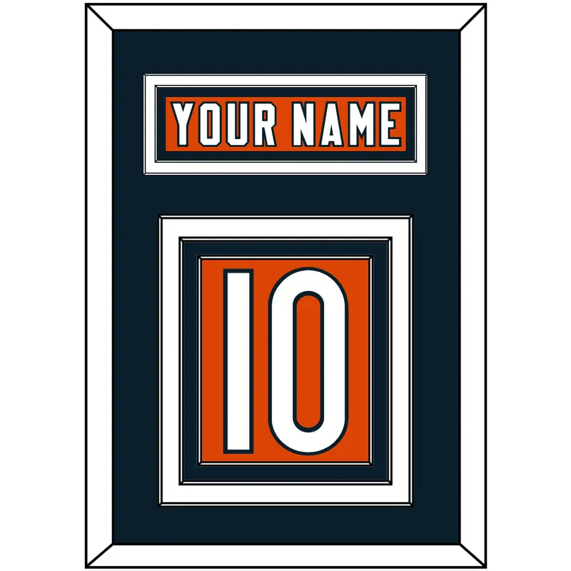 Chicago Nameplate & Number (Back) - Alternate Orange - Triple Mat 3
