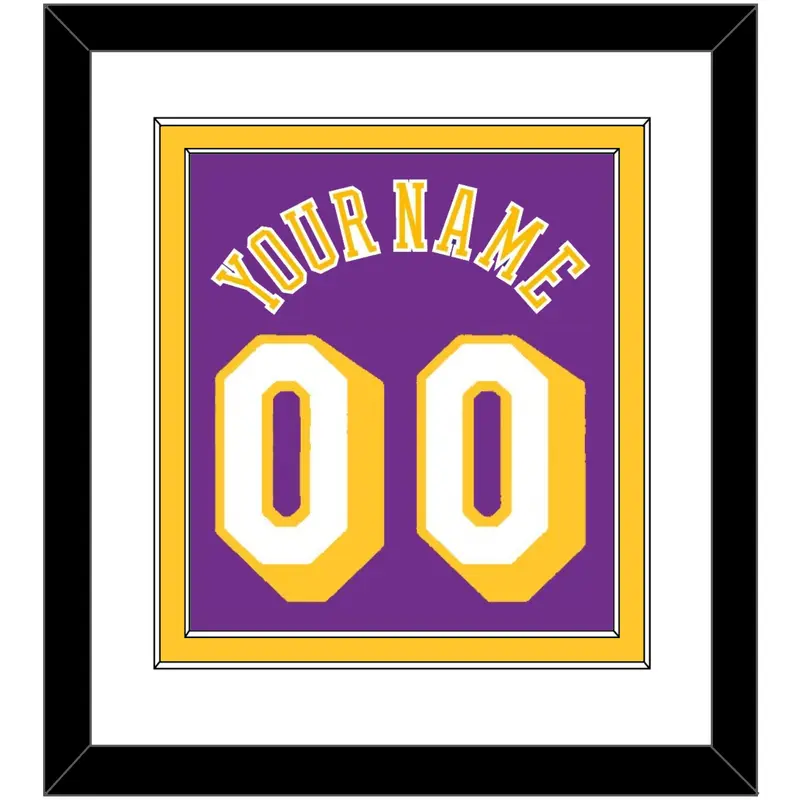 Los Angeles Name & Number - Road Purple (1978-1997) - Double Mat 1