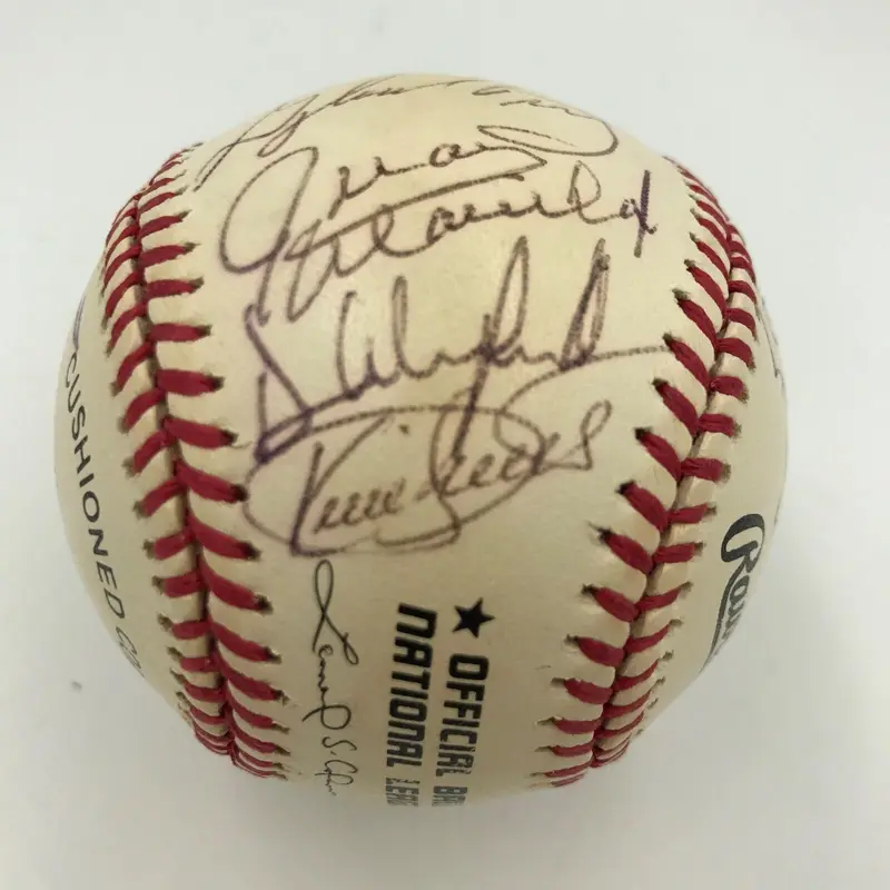 Kirby Puckett, Yogi Berra, Lou Brock Hall Of Fame Multi Signed Baseball (17) PSA