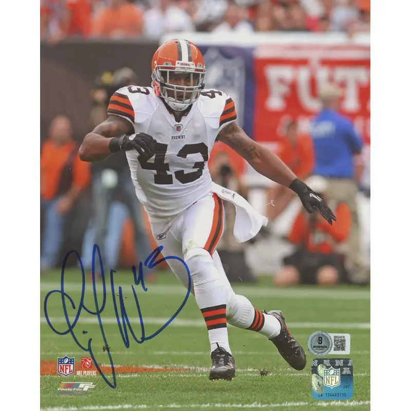 Browns T.J. Ward Authentic Signed 8x10 Photo Autographed BAS #BR54876