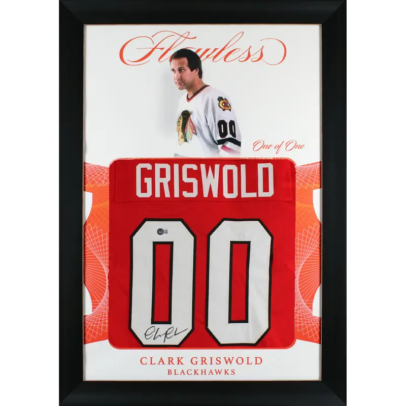 Chevy Chase Christmas Vacation Signed One of One Jersey Framed Display BAS Wit 2