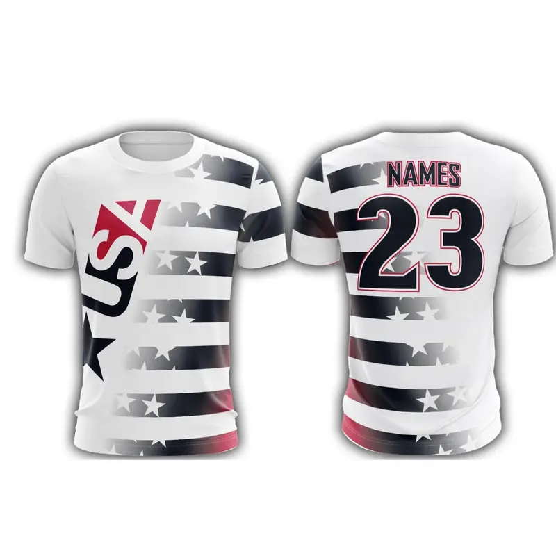 USA White Stripes Short Sleeve Shirt (Customized Buy-In)