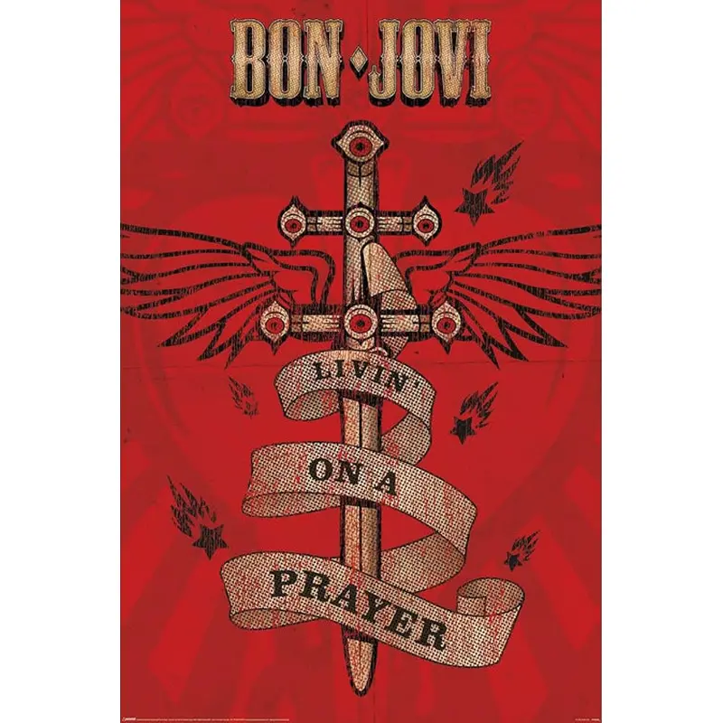 Bon Jovi "Livin' On A Prayer" Iconic Music Tribute Poster - Pyramid International