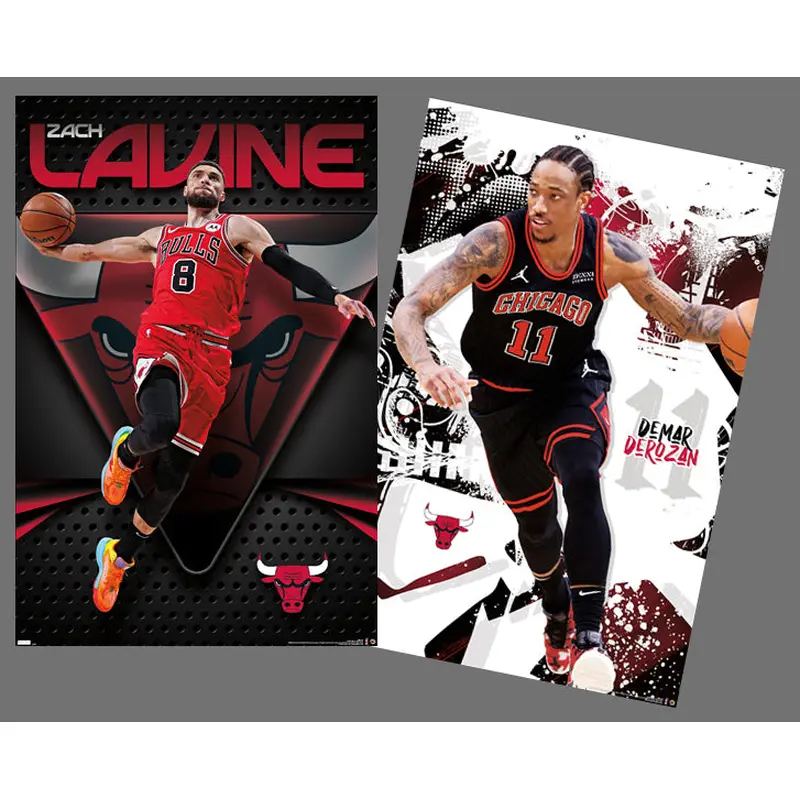 CHICAGO BULLS NBA Action 2-Poster Combo Set - Zach LaVine, DeMar DeRozan Posters
