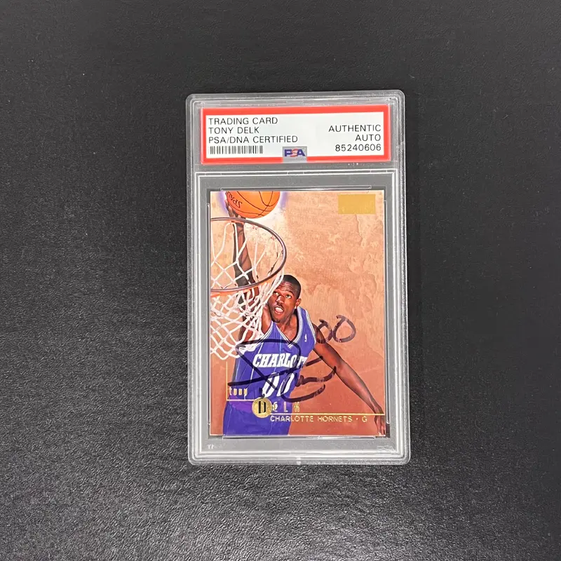 1996-97 Skybox #12 Tony Delk Signed Card AUTO PSA/DNA Slabbed Hornets