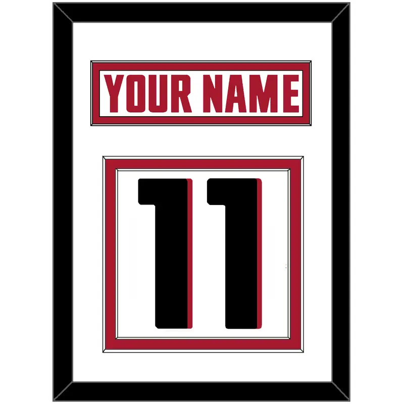 Atlanta Nameplate & Number (Back) - Road White - Double Mat 1