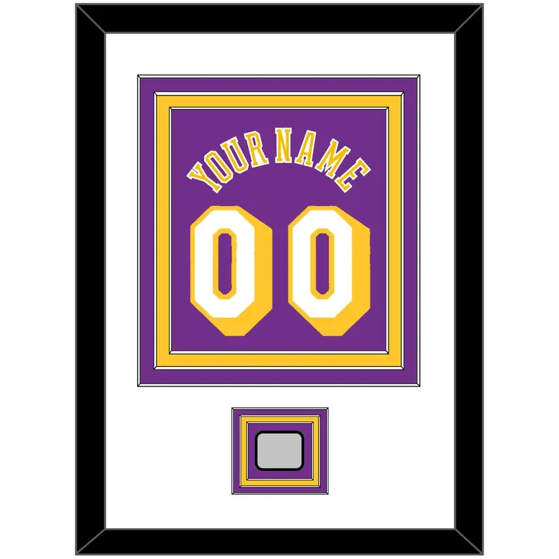 Los Angeles Name & Number With Champions Patch - Road Purple (1978-1997) - Triple Mat 1