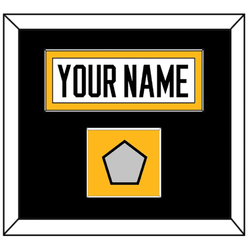 Pittsburgh Nameplate & Stanley Cup Finals Patch - Home White (1988-1992) - Single Mat 3