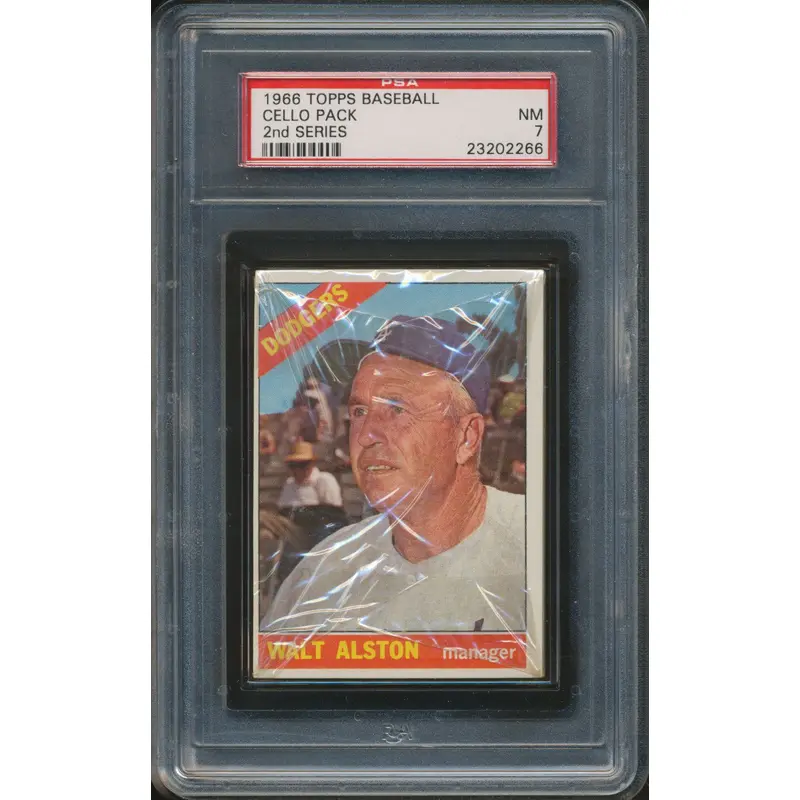 1966 Topps Baseball Unopened 2nd Series Cello Pack PSA 7