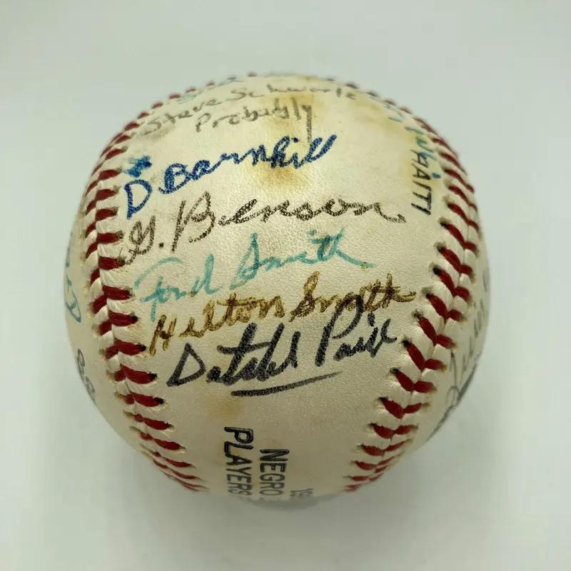 Satchel Paige Hilton Smith Negro League HOF Multi Signed Baseball JSA COA
