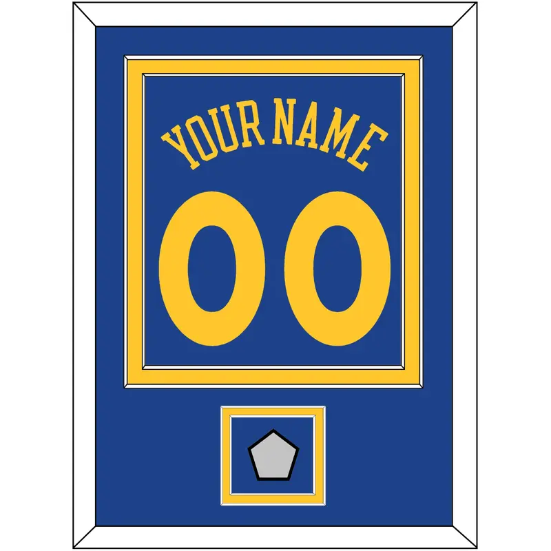 Golden State Name & Number With Champions Patch - Road Blue (2010-2019) - Double Mat 2