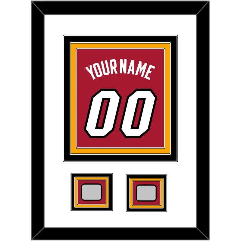 Miami Name & Number With 2 Finals Patches - Alternate Red (2001-2008) - Triple Mat 1