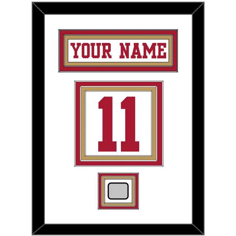 San Francisco Nameplate & Number (Back) With Super Bowl Patch - Road White - Triple Mat 1