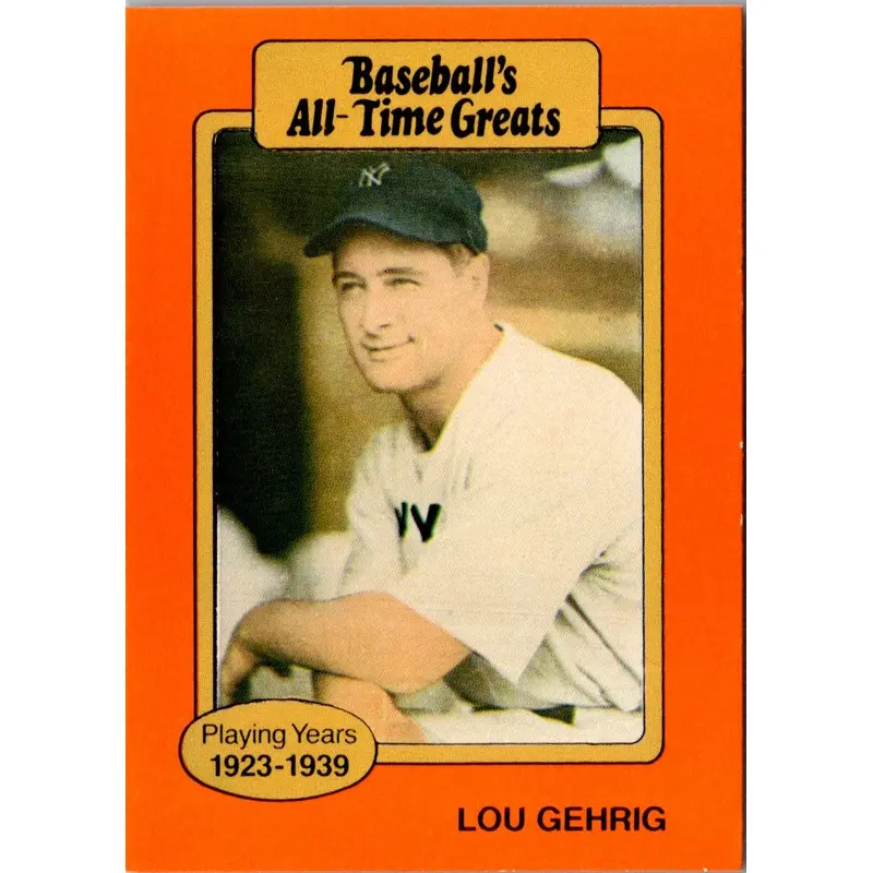 1987 Hygrade All-Time Greats Promos (Red Backs) Lou Gehrig #NNO