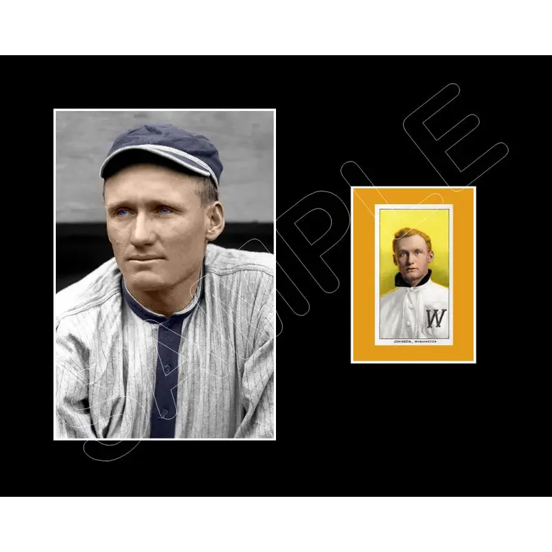 Walter Johnson T206 Card Matted Photo Display 8X10 - Washington Senators - 1561
