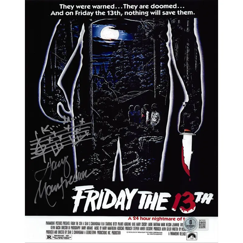 Harry Manfredini Friday The 13th Signed 8x10 Vertical Photo w/ Sketch BAS 1