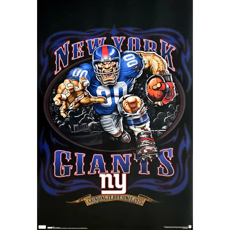 New York Giants "Grinding it Out Since 1925" NFL Theme Art Poster - Costacos Sports