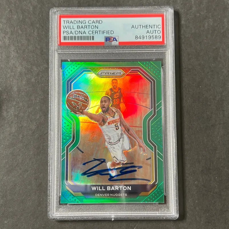 2020-21 Panini Prizm #79 Will Barton Signed Card AUTO PSA Slabbed Nuggets