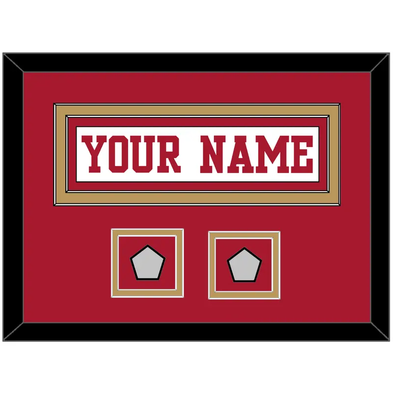 San Francisco Nameplate & 2 Super Bowl Patches - Road White - Double Mat 7
