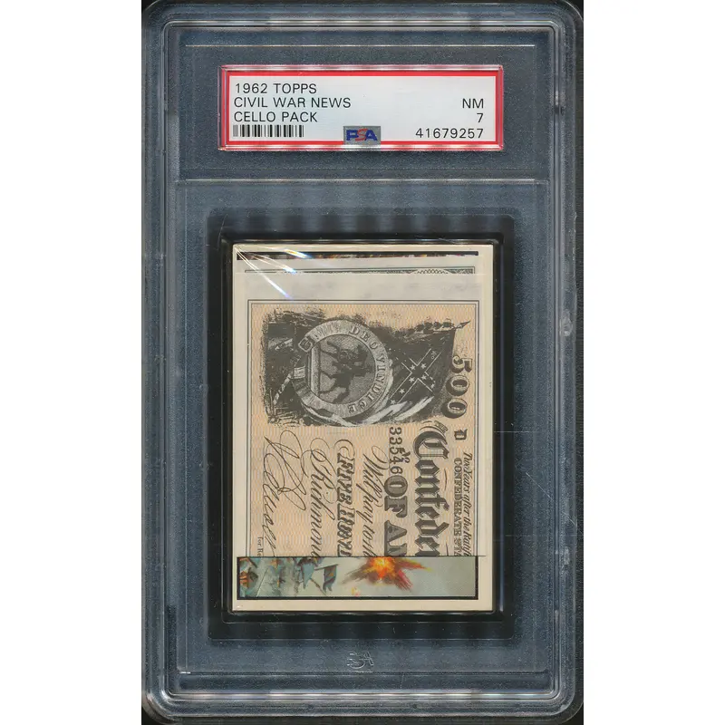 1962 Topps Civil War News Unopened Cello Pack PSA 7
