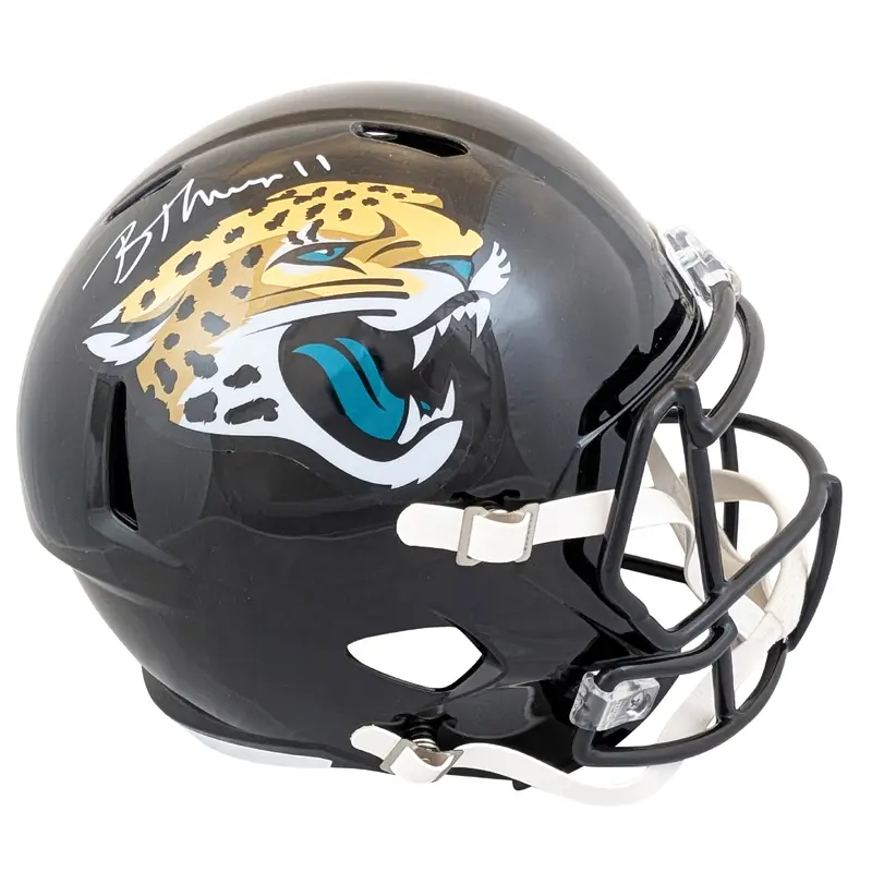 Jaguars Brian Thomas Jr. Authentic Signed Full Size Speed Rep Helmet Fanatics