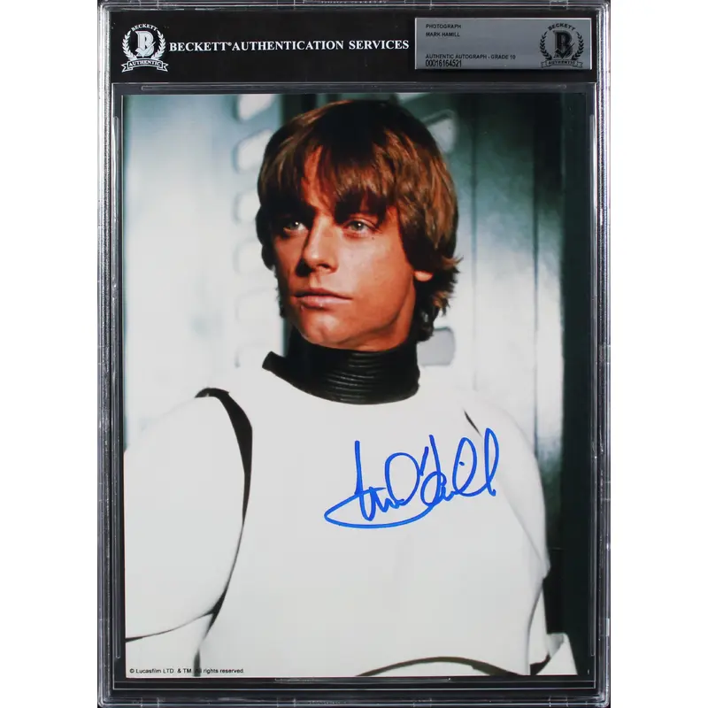 Mark Hamill Star Wars A New Hope Authentic Signed 8x10 Photo Auto 10 BAS Slabbed